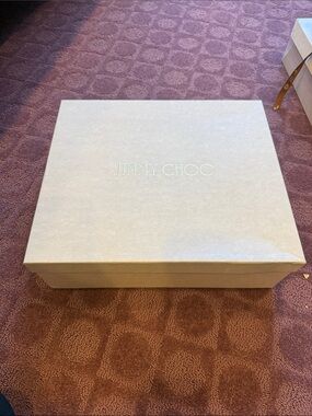 Jimmy Choo Cream Designer Gift Box with Gold Logo